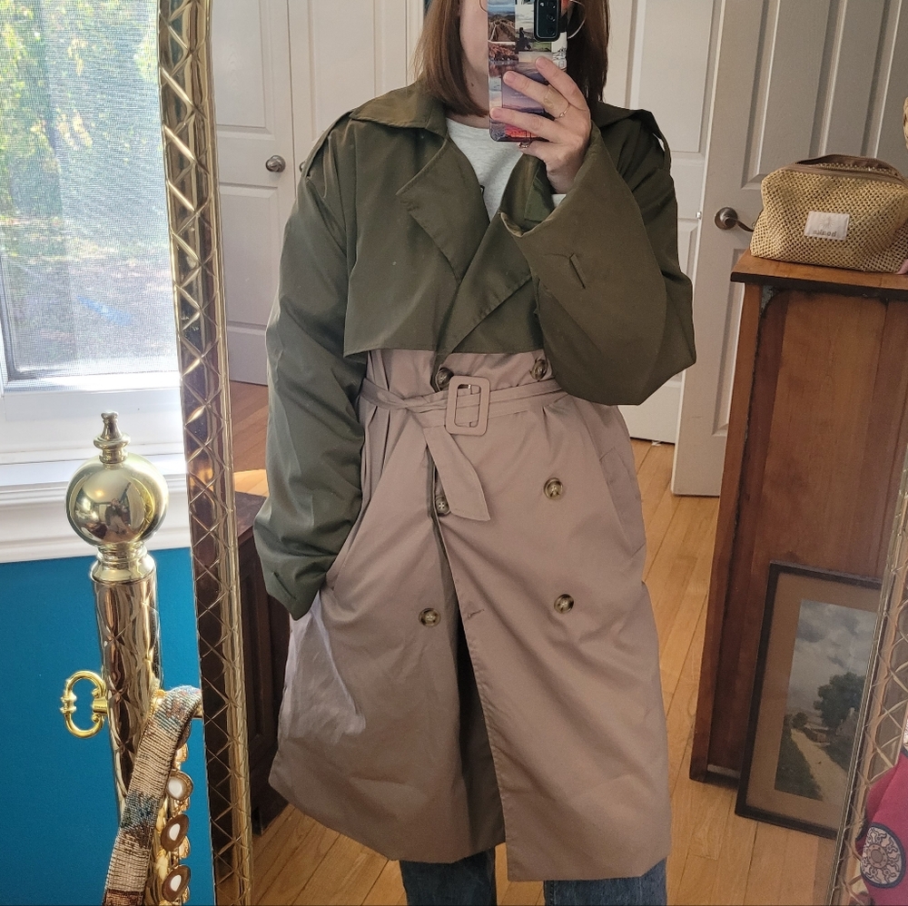 NWT Two-Tone Women's Oversize Trench Coat